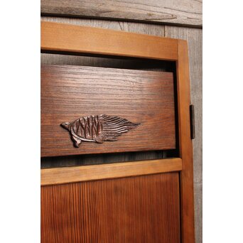 亀飾り柾目雪隠戸　B839 