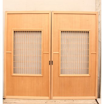 総柾目障子窓付引戸　2枚1組　B843 