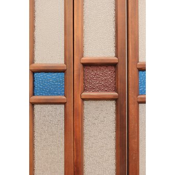 多色ガラス細身欄間/明り取り　4枚1組　R1861 