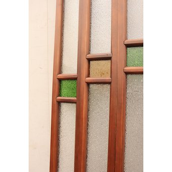 多色ガラス細身欄間/明り取り　4枚1組　R1861 