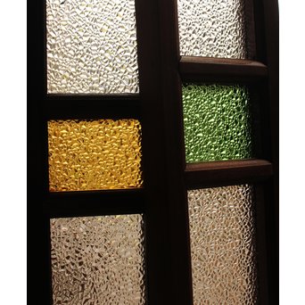 多色ガラス細身欄間/明り取り　4枚1組　R1861 