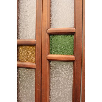 多色ガラス細身欄間/明り取り　4枚1組　R1861 