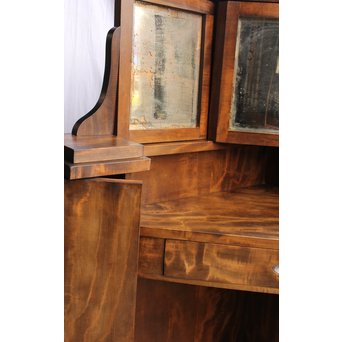 軽井沢彫引手　大正アールデコ家具化粧机と椅子　G261 