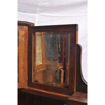 軽井沢彫引手　大正アールデコ家具化粧机と椅子　G261 