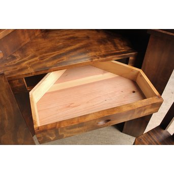 軽井沢彫引手　大正アールデコ家具化粧机と椅子　G261 