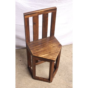 軽井沢彫引手　大正アールデコ家具化粧机と椅子　G261 