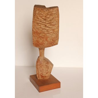 植木茂　抽象彫刻家　木彫像　S2766