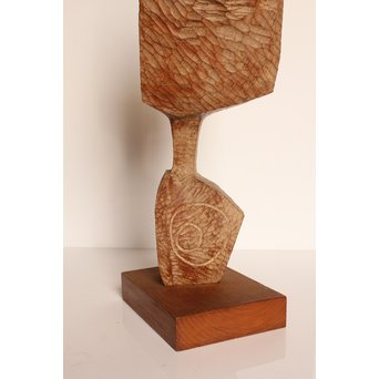 植木茂　抽象彫刻家　木彫像　S2766 
