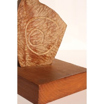 植木茂　抽象彫刻家　木彫像　S2766 