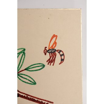 山下清「蜂」 色紙サインペン　S2770 