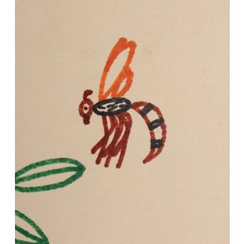 山下清「蜂」 色紙サインペン　S2770 