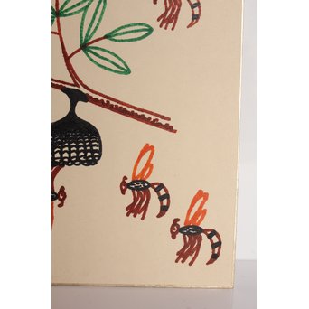 山下清「蜂」 色紙サインペン　S2770 