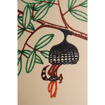 山下清「蜂」 色紙サインペン　S2770 