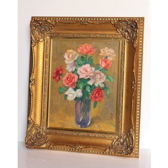 鱸利彦「薔薇」 油彩6号　S2771