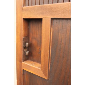 総欅一枚板の格子蔵戸　W483 