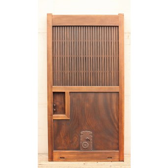 総欅一枚板の格子蔵戸　W483