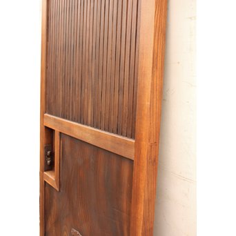 総欅一枚板の格子蔵戸　W483 