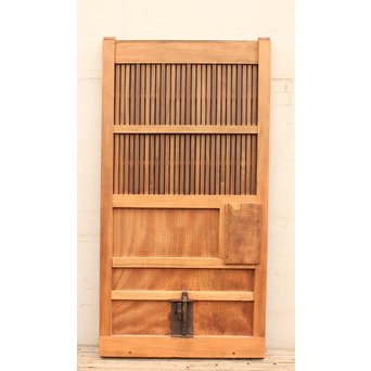 総欅一枚板の格子蔵戸　W483 