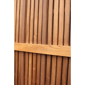 総欅一枚板の格子蔵戸　W483 