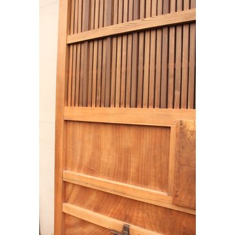 総欅一枚板の格子蔵戸　W483 