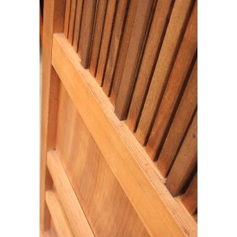 総欅一枚板の格子蔵戸　W483 