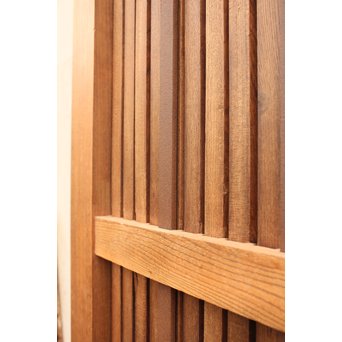 総欅一枚板の格子蔵戸　W483 