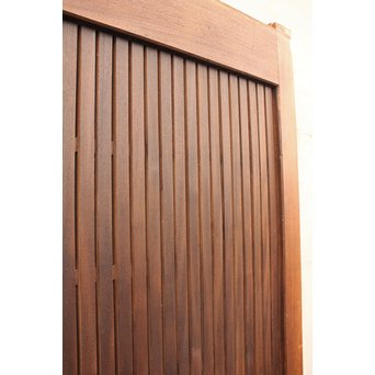 総欅一枚板の格子蔵戸　W483 