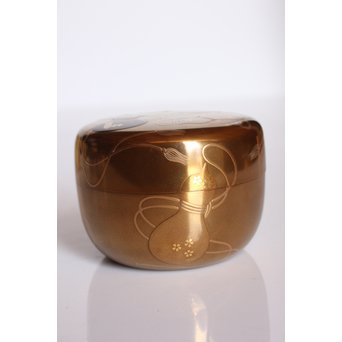 表千家14代而妙斎花押　一后一兆　沃懸地六瓢蒔絵平棗　K318 