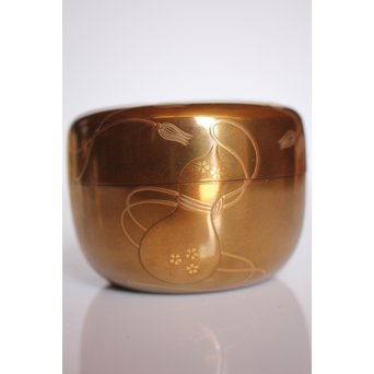 表千家14代而妙斎花押　一后一兆　沃懸地六瓢蒔絵平棗　K318 