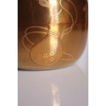 表千家14代而妙斎花押　一后一兆　沃懸地六瓢蒔絵平棗　K318 