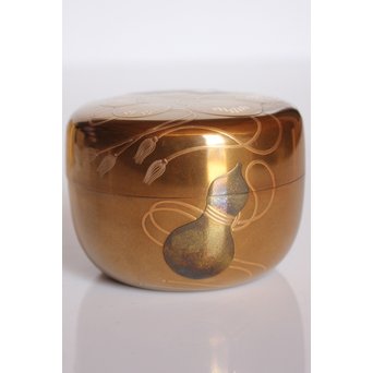 表千家14代而妙斎花押　一后一兆　沃懸地六瓢蒔絵平棗　K318 