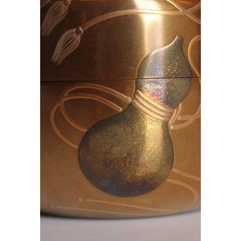 表千家14代而妙斎花押　一后一兆　沃懸地六瓢蒔絵平棗　K318 