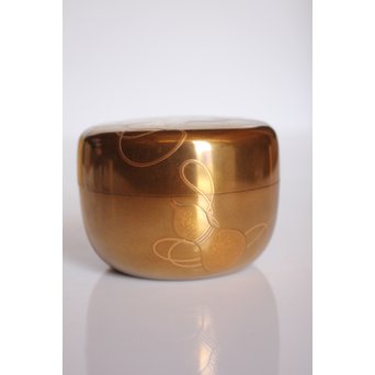 表千家14代而妙斎花押　一后一兆　沃懸地六瓢蒔絵平棗　K318 