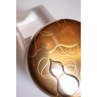 表千家14代而妙斎花押　一后一兆　沃懸地六瓢蒔絵平棗　K318 