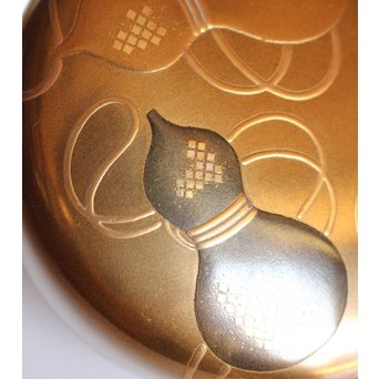 表千家14代而妙斎花押　一后一兆　沃懸地六瓢蒔絵平棗　K318 