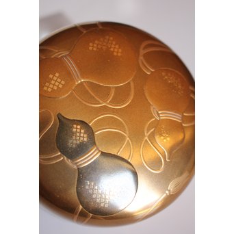 表千家14代而妙斎花押　一后一兆　沃懸地六瓢蒔絵平棗　K318 