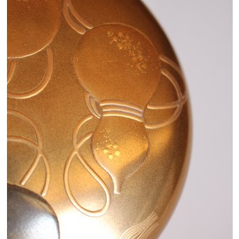 表千家14代而妙斎花押　一后一兆　沃懸地六瓢蒔絵平棗　K318 