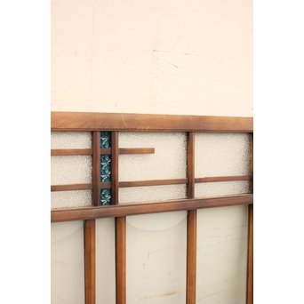 青色プレスガラスの小型窓/ガラス戸　2枚1組　GD952 