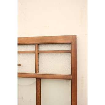 青色プレスガラスの小型窓/ガラス戸　2枚1組　GD952 