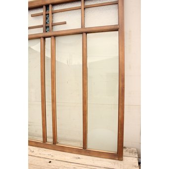 青色プレスガラスの小型窓/ガラス戸　2枚1組　GD952 