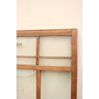 青色プレスガラスの小型窓/ガラス戸　2枚1組　GD952 