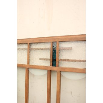 青色プレスガラスの小型窓/ガラス戸　2枚1組　GD952 