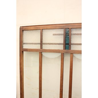 青色プレスガラスの小型窓/ガラス戸　2枚1組　GD952 