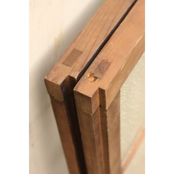 青色プレスガラスの小型窓/ガラス戸　2枚1組　GD952 