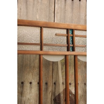 青色プレスガラスの小型窓/ガラス戸　2枚1組　GD952 