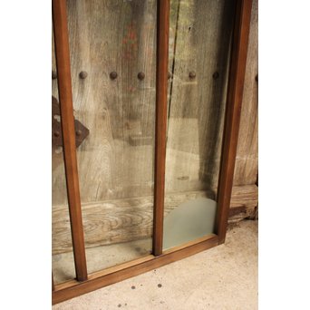 青色プレスガラスの小型窓/ガラス戸　2枚1組　GD952 