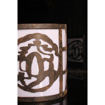 刀鍔紋古鉄壁付け照明カバー　A1617 