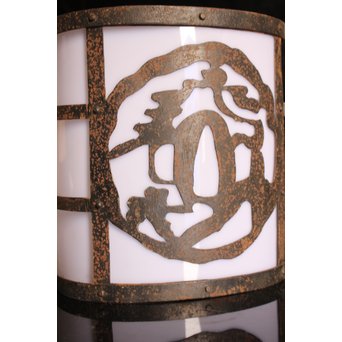 刀鍔紋古鉄壁付け照明カバー　A1617 
