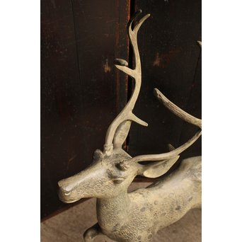 古銅鹿の置物　雄雌つがい　S2780 