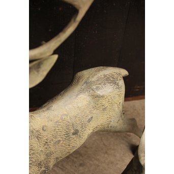 古銅鹿の置物　雄雌つがい　S2780 